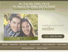 Tablet Screenshot of cedarwoodpleasantondentistry.com